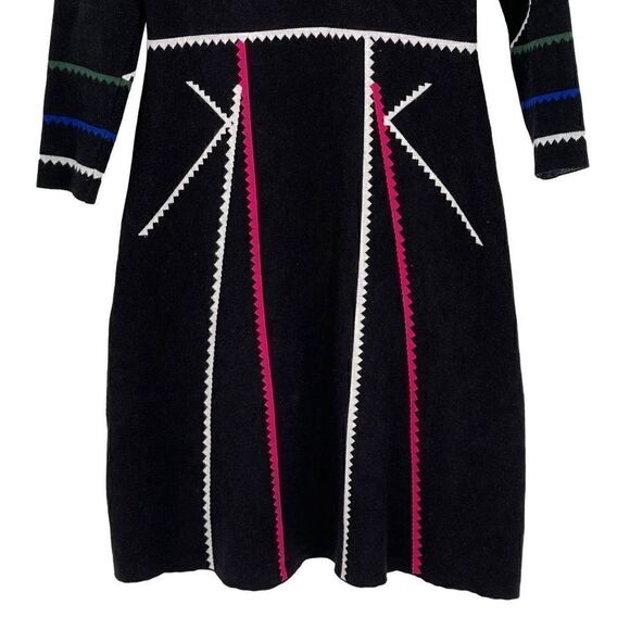 Epik‎ Knit Midi A-Line Dress Long Sleeves Mock Neck Soft Women Medium Black - Picture 4 of 8